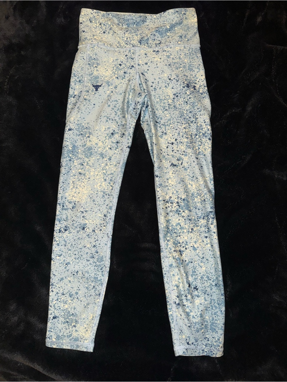 Under Armour Women’s Project Rock Light Blue Splatter Leggings